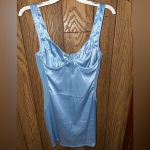 Fashion Nova Light Blue Slip Dress with Bustier🩵 Euphoria Nights ✨